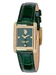 U.S. Polo Assn. Zegarek kwarcowy w kolorze złoto-ciemnozielonym rozmiar: onesize. Zielone, analogowe zegarki damskie U.S. Polo Assn., ze stali. Za 304.99 zł.