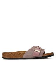 Birkenstock Klapki Oita Braided 1029123 Różowy. Czerwone klapki damskie Birkenstock, bez wzorów, ze skóry, bez obcasa. Za 509.99 zł.