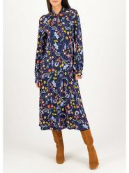 Blutsgeschwister Sukienka "Oh so No Bowuntamed" w kolorze granatowym rozmiar: XL. Niebieskie sukienki damskie Blutsgeschwister, xl, bez wzorów, z bawełny, bez kołnierzyka, bez ramiączek, midi. Za 212.80 zł.