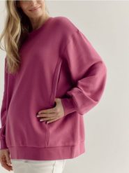 Bawełniana bluza - różowy. Czerwone bluzy bez kaptura damskie Reserved, l, z bawełny. W wyprzedaży za 119.99 zł.