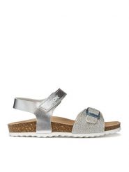 Geox Sandały J Adriel Girl J028MC 0BNEW C1007 D Srebrny. Szare sandały dziewczęce Geox, ze skóry, bez zapięcia. Za 239.99 zł.