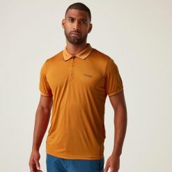 Remex II męska koszulka polo. Brązowe koszulki polo męskie Regatta, m, bez wzorów, z jersey, bez ramiączek. W wyprzedaży za 104.10 zł.