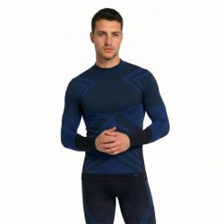 Koszulka termoaktywna męska Risalti Energy High Neck. Niebieskie bielizna termoaktywna męska Aulp, m, bez wzorów. W wyprzedaży za 119.99 zł.