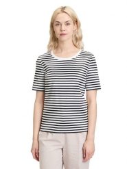 BETTY & CO Koszulka w kolorze biało-granatowym rozmiar: L. Białe bluzki damskie Betty & Co., l, bez wzorów, bez kołnierzyka. Za 60.99 zł.