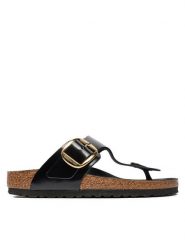 Birkenstock Japonki Gizeh Buckle He 1021469 Czarny. Czarne klapki damskie Birkenstock, bez wzorów, ze skóry, bez obcasa. Za 579.99 zł.