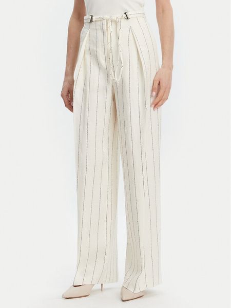 BOSS Spodnie materiałowe Tiana5 50538216 Beżowy Relaxed Fit. Brązowe spodnie materiałowe damskie Boss, bez wzorów, z materiału. Za 699.99 zł.