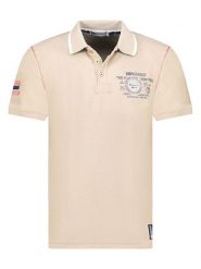 Geographical Norway Koszulka polo "Kilsvik" w kolorze beżowym rozmiar: M. Brązowe koszulki polo męskie Geographical Norway, m, bez wzorów, z bawełny, bez ramiączek. Za 92.45 zł.