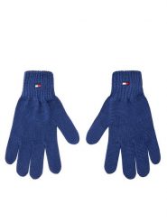 Tommy Hilfiger Rękawiczki dziecięce Small Flag AU0AU01657 Niebieski. Niebieskie rękawiczki dziecięce Tommy Hilfiger, z bawełny, bez ramiączek. Za 129.99 zł.