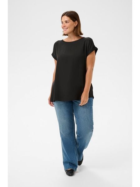 KAFFE curve Bluzka w kolorze czarnym rozmiar: 54. Czarne bluzki damskie KAFFE curve, bez wzorów, bez kołnierzyka, bez ramiączek. Za 104.99 zł.