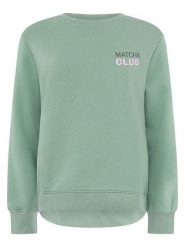 Zwillingsherz Bluza "Matcha Morning" w kolorze zielonym rozmiar: L/XL. Zielone bluzy bez kaptura damskie Zwillingsherz, l. Za 169.95 zł.