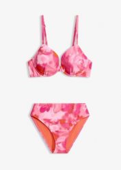 Bikini na fiszbinach (2 części). Czerwone bikini damskie bonprix, bez wzorów. Za 74.99 zł.