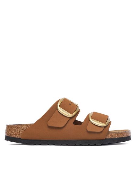 Birkenstock Klapki Arizona Big Buckle 1032989 Brązowy jasny. Brązowe klapki damskie Birkenstock, bez wzorów, ze skóry, bez obcasa. Za 607.99 zł.