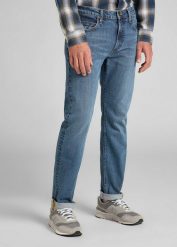 LEE RIDER MĘSKIE SPODNIE JEANSOWE MID WOODLAND L701KNHK 112140641. Spodnie materiałowe męskie Lee, bez wzorów, z jeansu. Za 229.99 zł.