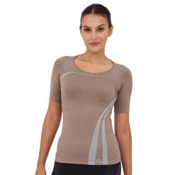 Koszulka damska z krótkim rękawem Brubeck INSPIRATION. Brązowe bielizna termoaktywna damska Brubeck, uniwersalny, bez wzorów, z elastanu. W wyprzedaży za 59.49 zł.