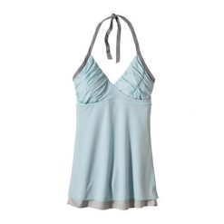 Koszulka bez rękawów damska Patagonia Layered Mesh Halter Top PLRB. Niebieskie topy damskie Patagonia, l, bez wzorów, z meshu, bez kołnierzyka. Za 164.14 zł.