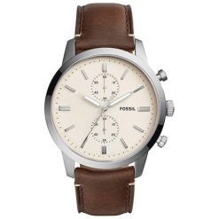 Zegarek "FS5350" w kolorze brązowo-srebrnym. Brązowe, analogowe zegarki męskie Michael Kors, Fossil, srebrne. W wyprzedaży za 399.95 zł.