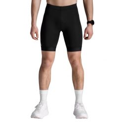 Spodenki triathlonowe męskie 2XU Core Tri 8". Czarne szorty męskie 2XU, bez wzorów, z elastanu, sportowe. Za 407.30 zł.