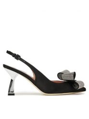 Pollini Sandały SA10077C1MTR0000 Czarny. Czarne sandały damskie Pollini, bez wzorów, z materiału, bez obcasa, na słupku. Za 1,579.00 zł.