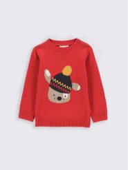 Coccodrillo Sweter ZC2172101CWN Czerwony Regular Fit. Czerwone swetry chłopięce COCCODRILLO, bez wzorów, z bawełny, bez kołnierzyka. Za 89.00 zł.