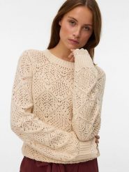 Vero Moda Sweter w kolorze beżowym rozmiar: M. Brązowe swetry klasyczne damskie Vero Moda, m, bez kołnierzyka. Za 104.89 zł.