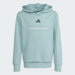 Bluza z kapturem adidas Slogan Fleece Hoodie. Zielone bluzy z kapturem męskie Adidas, s, z bawełny. Za 179.00 zł.