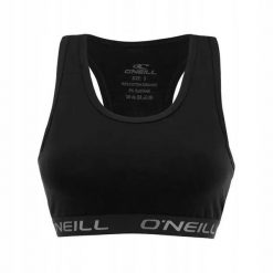 Stanik sportowy dla kobiet O'neill Top Plain. Czarne biustonosze sportowe damskie O'neill, bez wzorów. Za 49.99 zł.