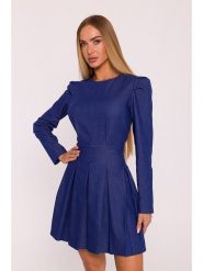 Made of emotion Sukienka w kolorze niebieskim rozmiar: XL. Niebieskie sukienki damskie Made Of Emotion, xl, bez wzorów, bez kołnierzyka, bez ramiączek, mini. Za 284.82 zł.