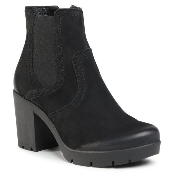 Botki Lasocki. Czarne botki damskie Lasocki, bez obcasa, na słupku, bez zapięcia. Za 120.99 zł.