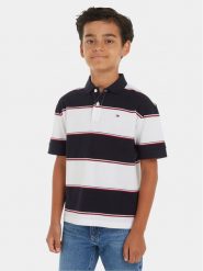 Tommy Hilfiger Polo Global Rugby KB0KB08857 Biały Relaxed Fit. Białe t-shirty chłopięce Tommy Hilfiger, bez wzorów, z bawełny, bez ramiączek. Za 239.99 zł.