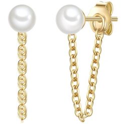 Glanzstücke München Kolczyki Srebro wysokiej próby Żółte złoto 1 ct Damski. Żółte kolczyki damskie Glanzstücke München, z perłą, pozłacane, na sztyftcie. Za 149.99 zł.