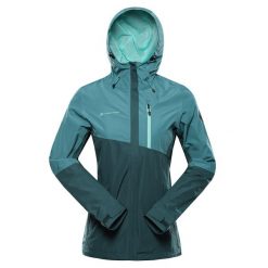 Kurtka damska turystyczna wodoodporna 10.000 Norema 3. Zielone kurtki przeciwdeszczowe damskie Alpine Pro, bez kaptura. W wyprzedaży za 679.00 zł.