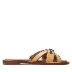 Klapki MICHAEL Michael Kors. Brązowe klapki damskie MICHAEL Michael Kors, bez wzorów, bez obcasa. Za 819.99 zł.