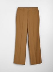 Eleganckie spodnie straight leg z domieszką wiskozy - żółty. Żółte spodnie materiałowe damskie Sinsay, bez wzorów, z wiskozy, eleganckie. Za 49.99 zł.