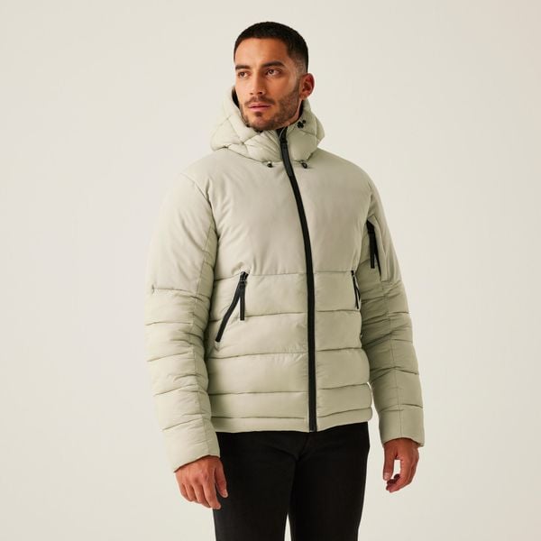 Kurtka z kapturem Regatta Laurade. Szare kurtki męskie Regatta, m, bez wzorów, z puchu, sportowe, z kapturem. Za 307.85 zł.