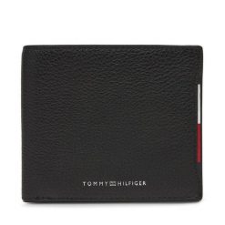 Portfel Tommy Hilfiger. Czarne portfele męskie Tommy Hilfiger, bez wzorów. Za 269.99 zł.