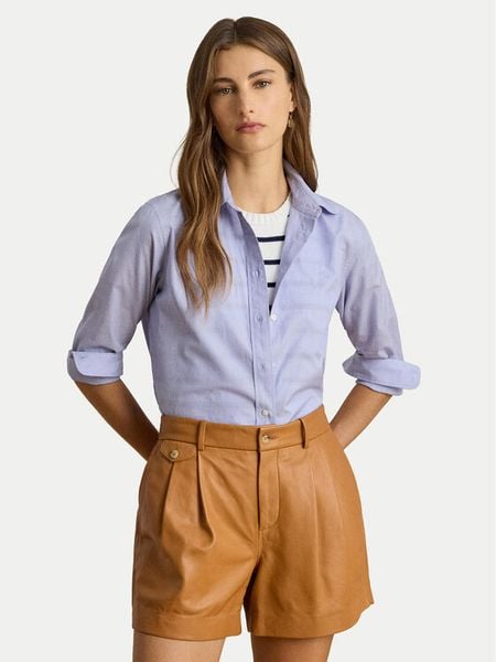 LAUREN RALPH LAUREN Koszula 200940254002 Błękitny Straight Fit. Niebieskie koszule damskie Lauren Ralph Lauren, l, bez wzorów, z bawełny, bez kołnierzyka, bez ramiączek. Za 689.99 zł.