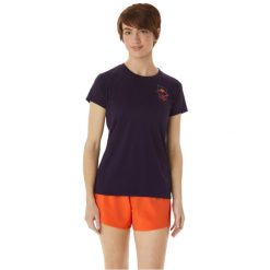 T-shirt sportowy z krótkim rękawem damski ASICS Fujitrail Logo SS Top Tee. Czarne topy sportowe damskie Asics, s, bez wzorów, z poliesteru, bez ramiączek. Za 169.00 zł.