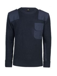 Sweter Brandit BW czarny 5018-8. Niebieskie swetry męskie Brandit, xl, bez wzorów, z bawełny, bez kołnierzyka. Za 165.05 zł.
