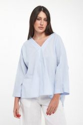 Koszula damska z lyocellu Pia ECOALF. Koszule damskie Ecoalf, s, bez wzorów, z lyocellu, bez kołnierzyka, bez ramiączek. Za 489.00 zł.