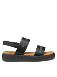 Geox Sandały D Camalei D550NC 0BCEW C9999 Czarny. Czarne sandały damskie Geox, bez wzorów, ze skóry, bez obcasa, na płaskiej podeszwie. Za 249.99 zł.