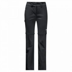Damskie wodoodporne spodnie zapinane na zamek Jack Wolfskin Overland Away. Szare spodnie materiałowe damskie Jack Wolfskin, bez wzorów, sportowe. W wyprzedaży za 408.65 zł.