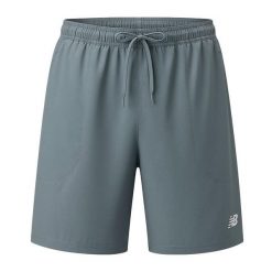 Szorty Męskie New Balance. Szare szorty męskie New Balance, z materiału, bez kołnierzyka. Za 199.25 zł.
