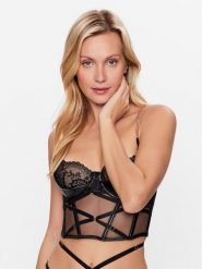 Hunkemöller Biustonosz top Hecate 199848 Czarny. Czarne biustonosze Hunkemöller, bez wzorów, z syntetyku, bez kołnierzyka. Za 279.99 zł.