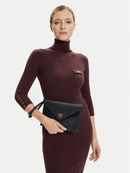 PINKO Torebka Flat Purse Handle AI 25-26 PCPL104820 A0F1 Czarny. Czarne torebki klasyczne damskie Pinko, bez wzorów, ze skóry, bez dodatków. Za 509.99 zł.