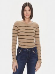 Liu Jo Sweter MF3001 MS99E Brązowy Slim Fit. Brązowe swetry klasyczne damskie Liu Jo, l, z wiskozy, bez kołnierzyka. Za 399.99 zł.