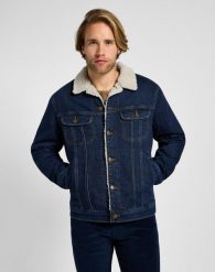 LEE MĘSKA KURTKA JENSOWA SHERPA JACKET WARM CIDER 112355888 L87A008614. Kurtki męskie Lee, l, bez wzorów, bez kaptura. Za 349.99 zł.