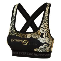 Stanik sportowy fitness siłownia MMA EXTREME HOBBY ROSE. Czarne biustonosze sportowe damskie EXTREME HOBBY, bez wzorów, z elastanu. Za 129.00 zł.