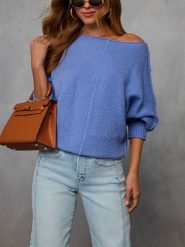 Milan Kiss Sweter w kolorze niebieskim rozmiar: L. Niebieskie swetry klasyczne damskie Milan Kiss, l, z bawełny, bez kołnierzyka. Za 161.95 zł.