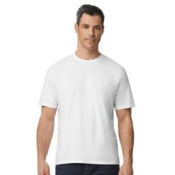 Koszulka Unisex Dla Dorosłych Softstyle Midweight. Białe bluzki damskie Gildan, m, bez wzorów, sportowe, bez kołnierzyka, bez ramiączek. Za 29.99 zł.