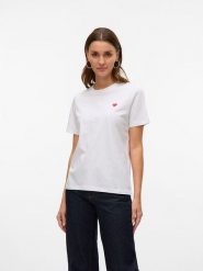 Vero Moda Koszulka w kolorze białym rozmiar: L. Białe bluzki damskie Vero Moda, l, bez wzorów, z bawełny, bez kołnierzyka. Za 57.20 zł.